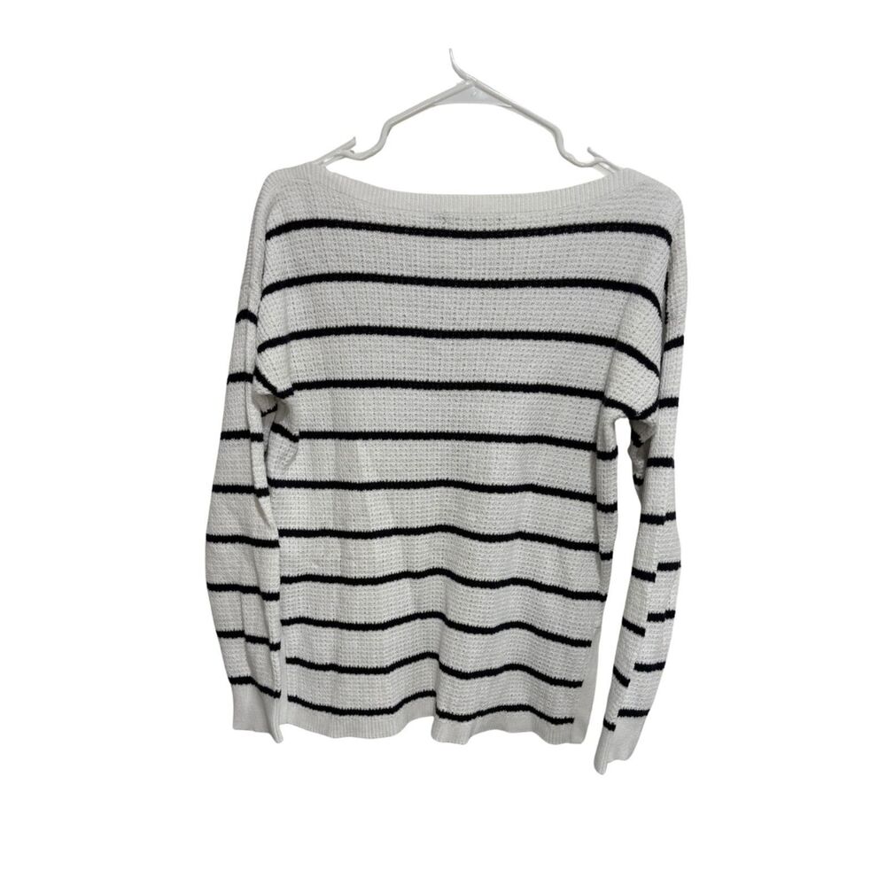 Ralph Lauren Navy & White Striped Cotton Sweater Preppy Coastal Classic Pullover - Picture 3 of 8